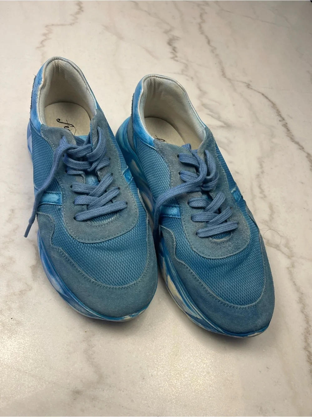 Free People turquoise Blue Mixed-Media Athletic Sneakers